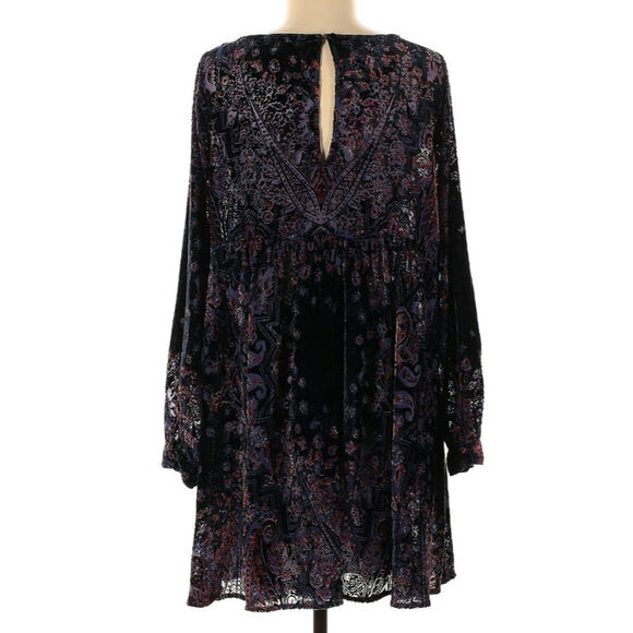 Free People Black and Purple Midi Dress - Picture 3 of 9